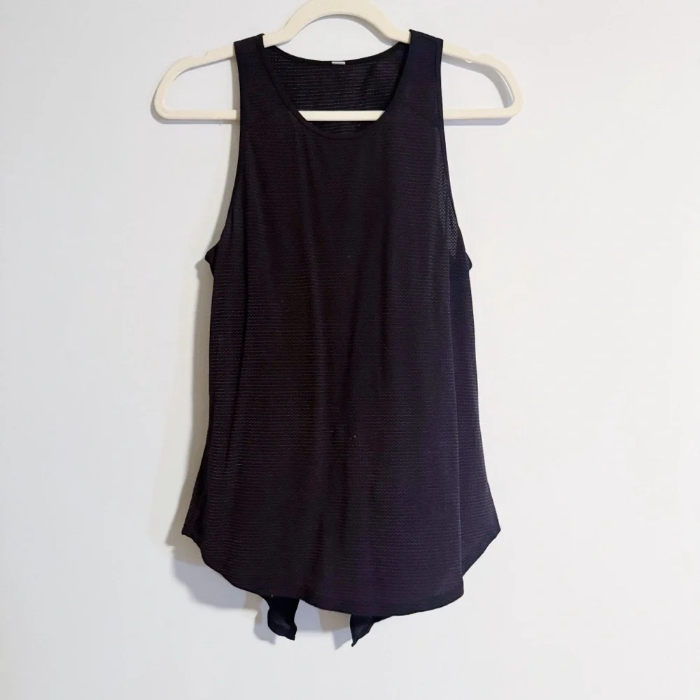 Lululemon - Black Mesh Keyhole Back Tank Top